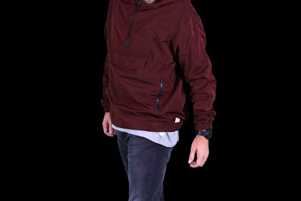 reigning champ nylon anorak jacket crimson